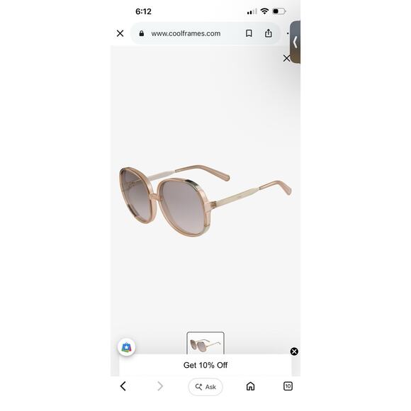 Chloé CE712S sunglasses feature a distinct brown and gold oversized round frame main image 4